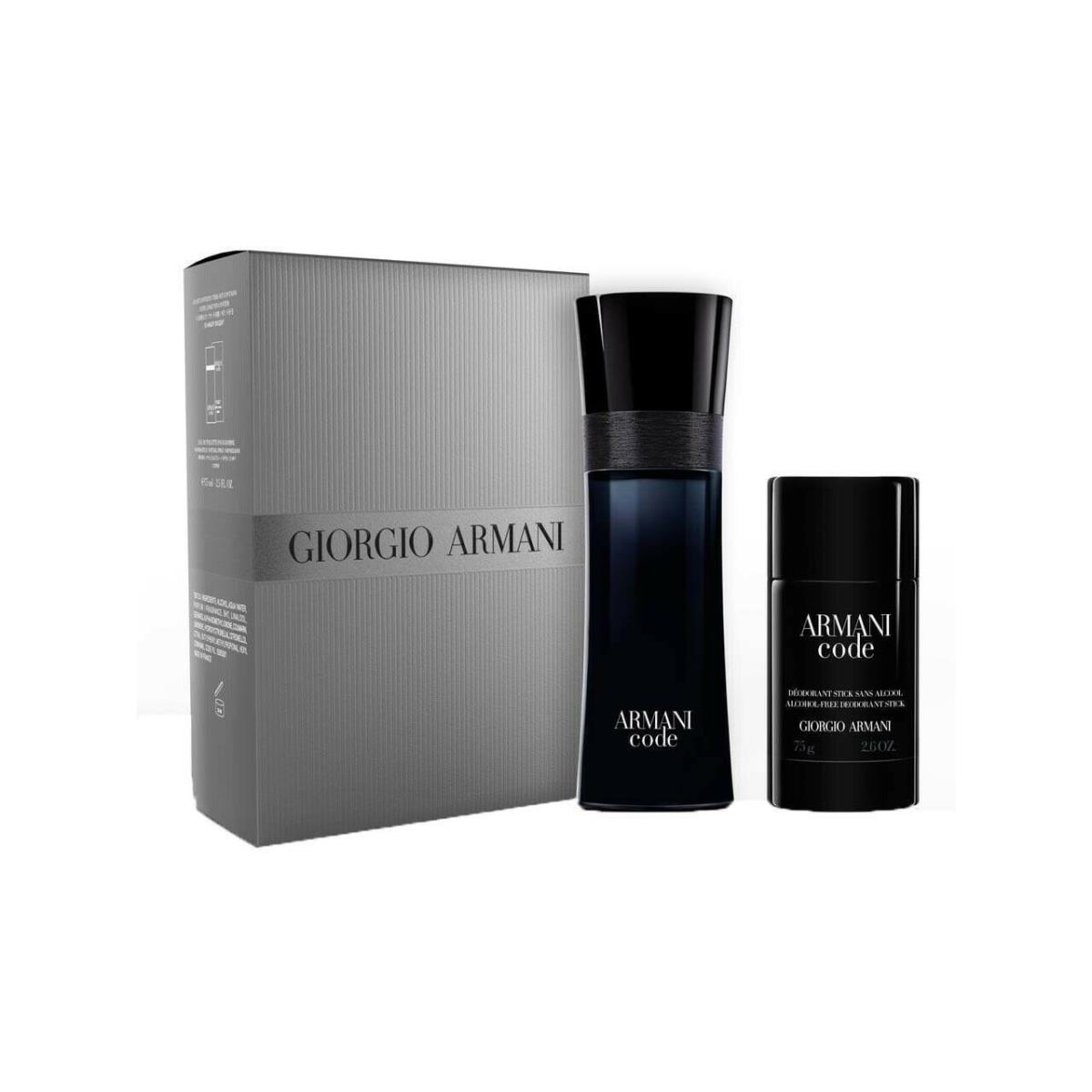 Set Armani Code by Giorgio Armani 2pc 2.5 Oz. 75ml + 2.5 Oz. Deodorant For Men