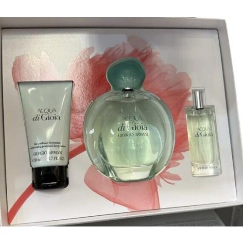 Giorgio Armani Acqua di Gioia Gift Set Eau de Parfum3.4+0.5oz Body Lotion1.7o z