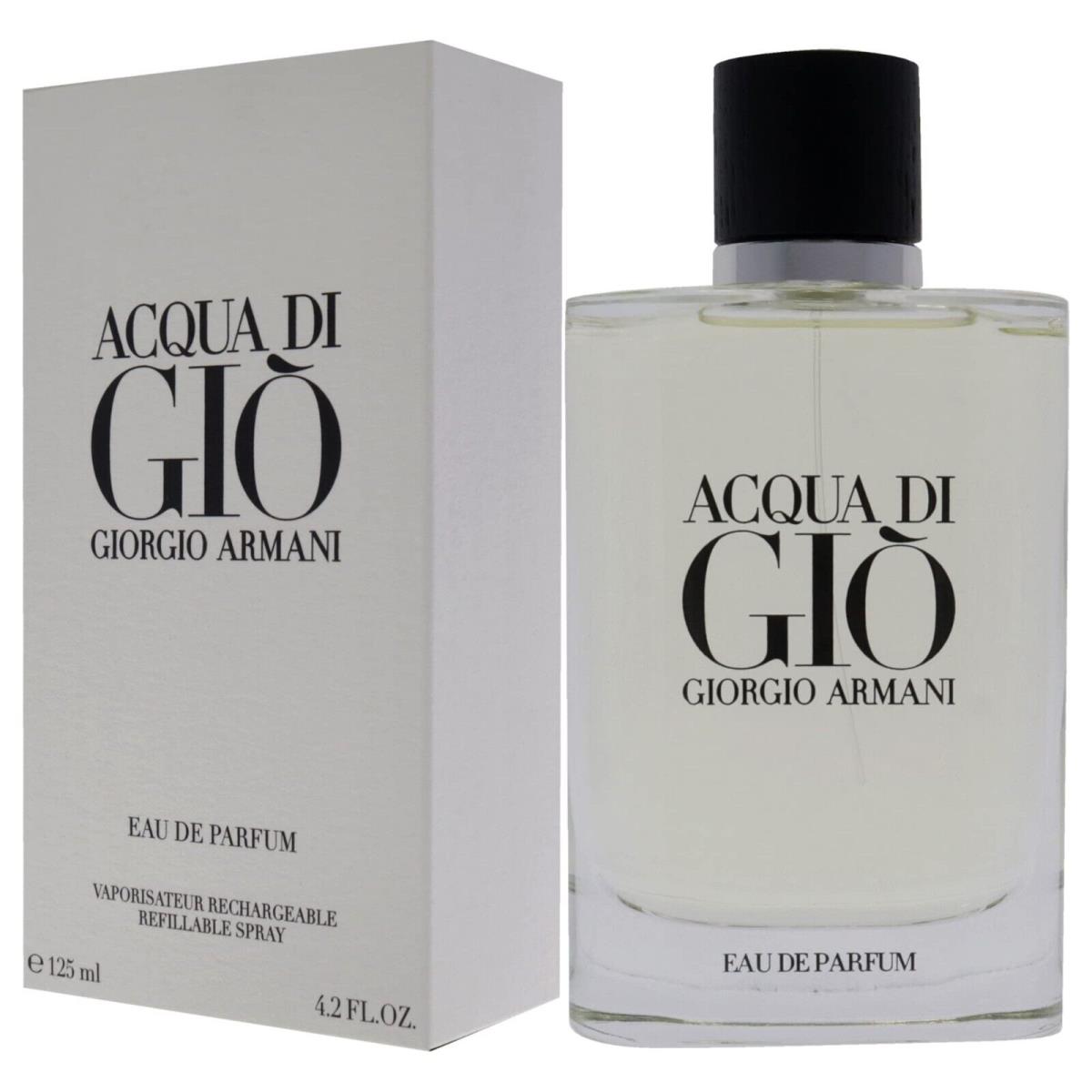 Giorgio Armani Acqua Di Gio Men`s Eau de Parfum Refillable Spray 4.2oz 125ml