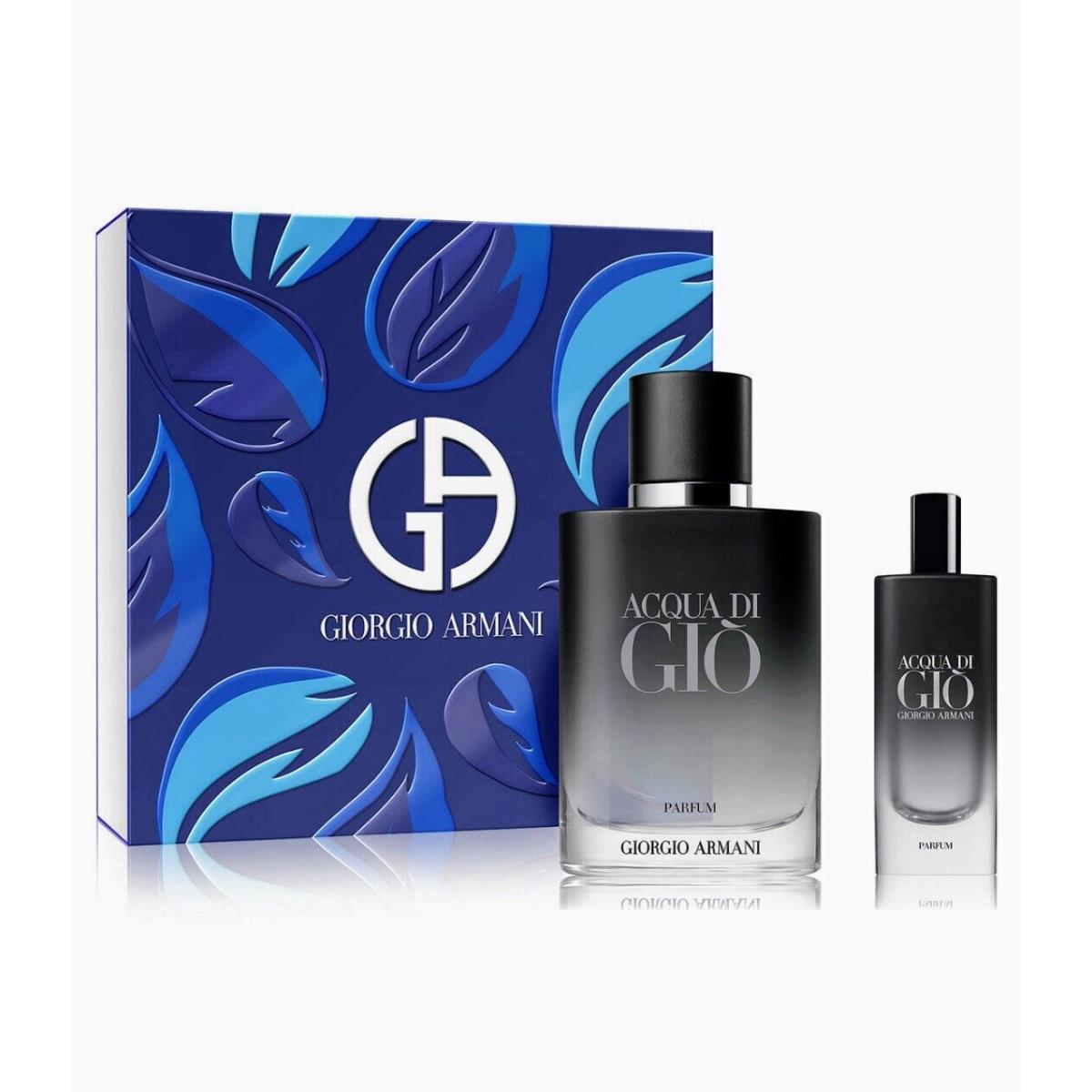 Giorgio Armani Acqua Di Gio Perfum Spray 3.4oz / 100 ml and 0.5 oz / 15 ml Parfum Travel Set