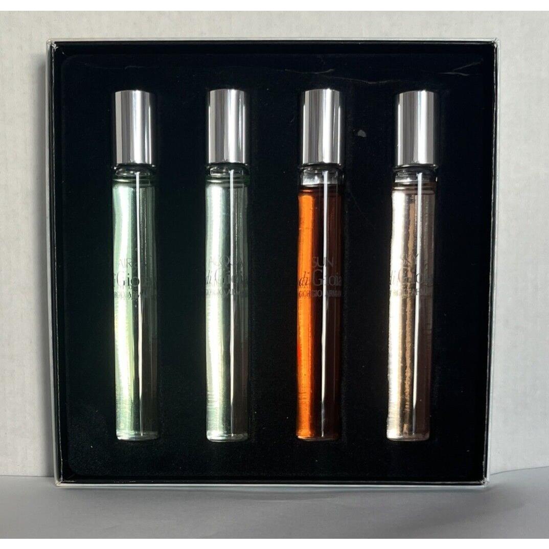 Giorgio Armani ED Parfum Rollerball 4Pcs Gift Set Air Sun Sky Acqua di Gioia