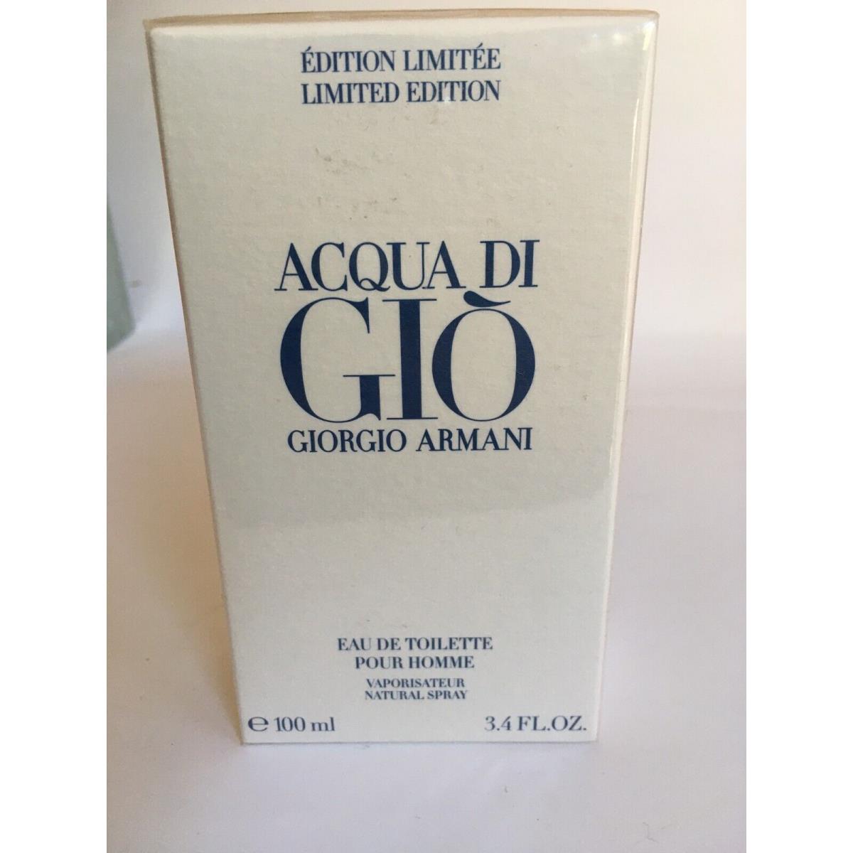 Giorgio Armani Acqua DI Gio Limited Edition 3.4oz Edt Spray For Men Very Rare