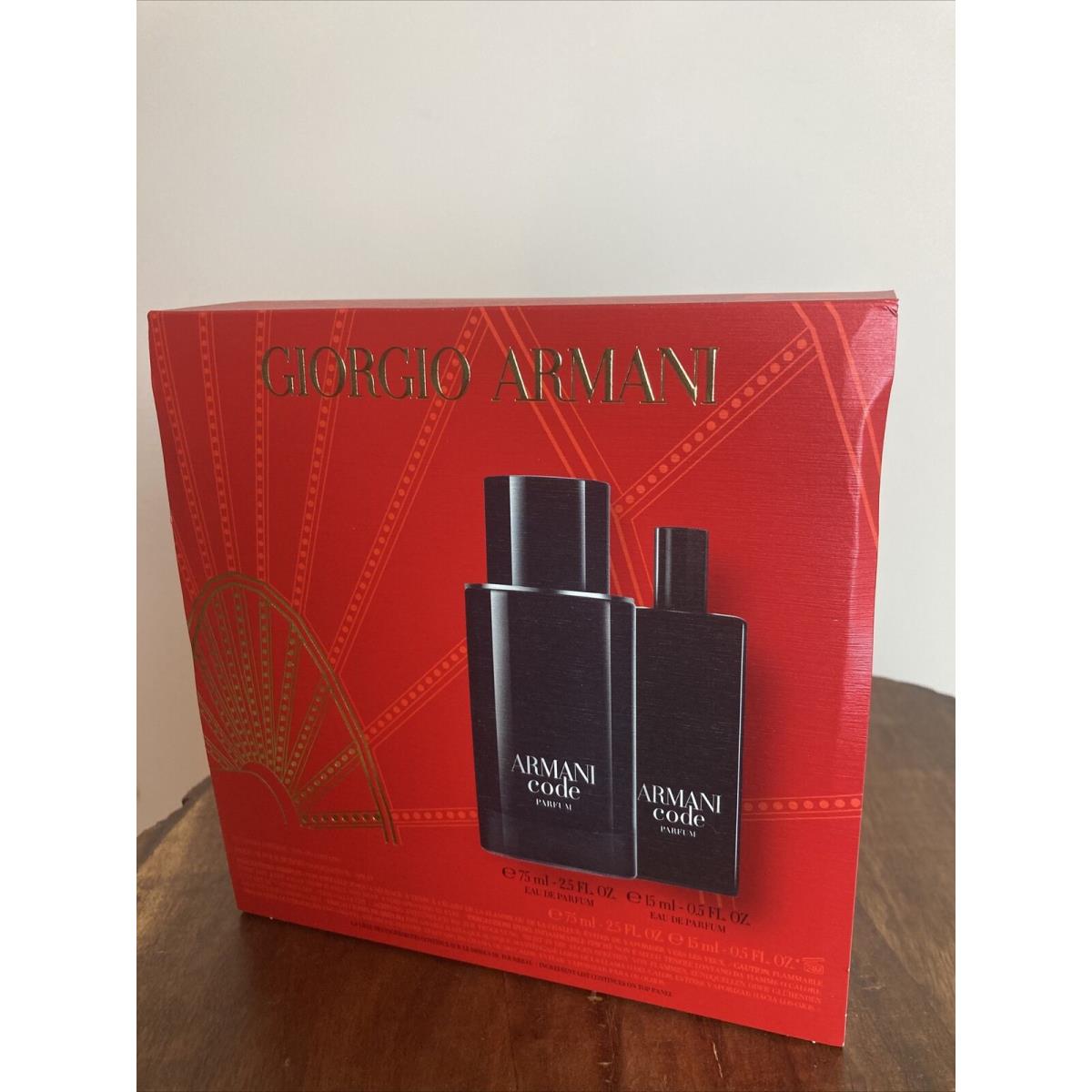 2PCS Gift Set Giorgio Armani Armani Code Homme Parfum 2.5oz/75ml+0.5oz/15ml