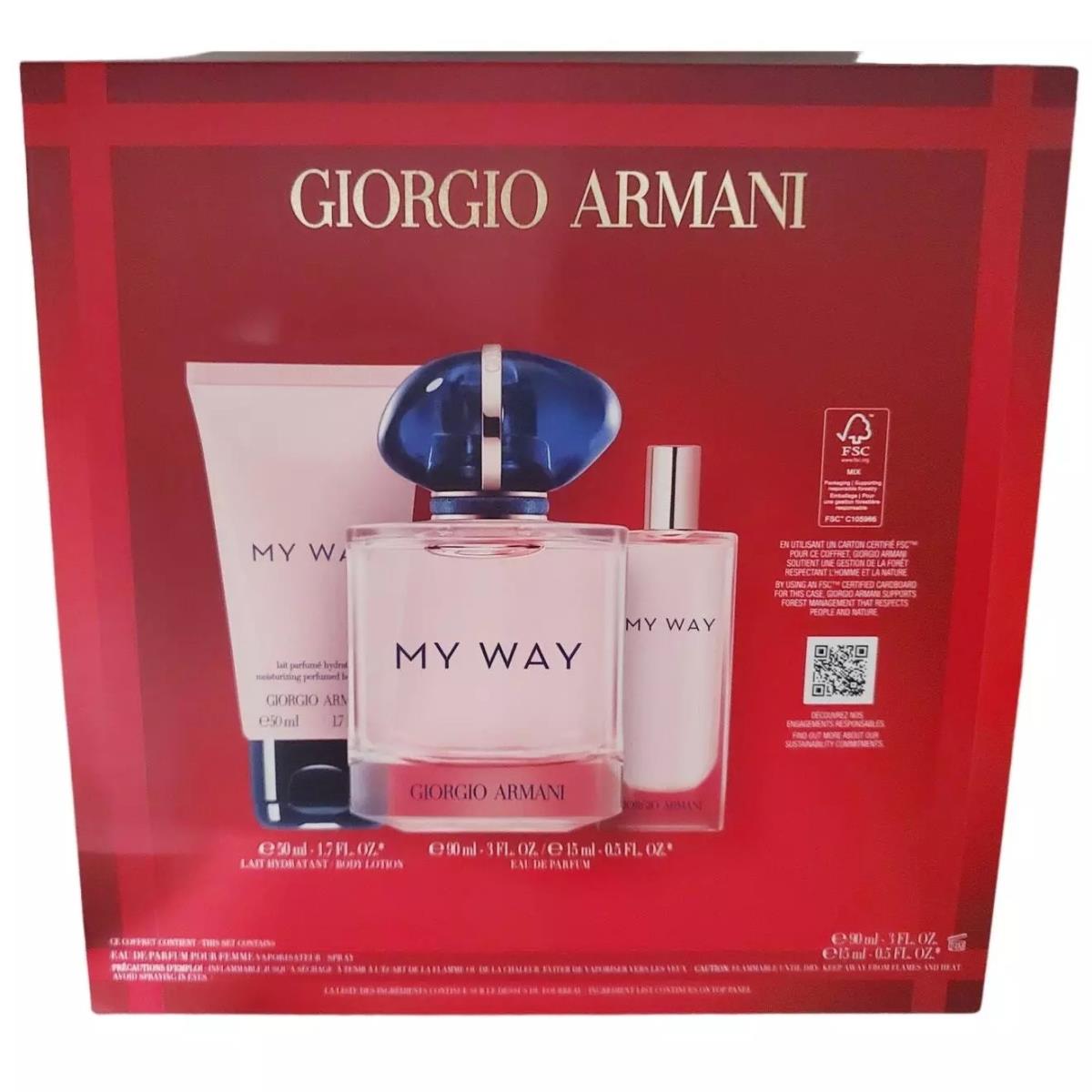 Giorgio Armani My Way Eau de Parfum 3 Piece Set Limited Edition Value