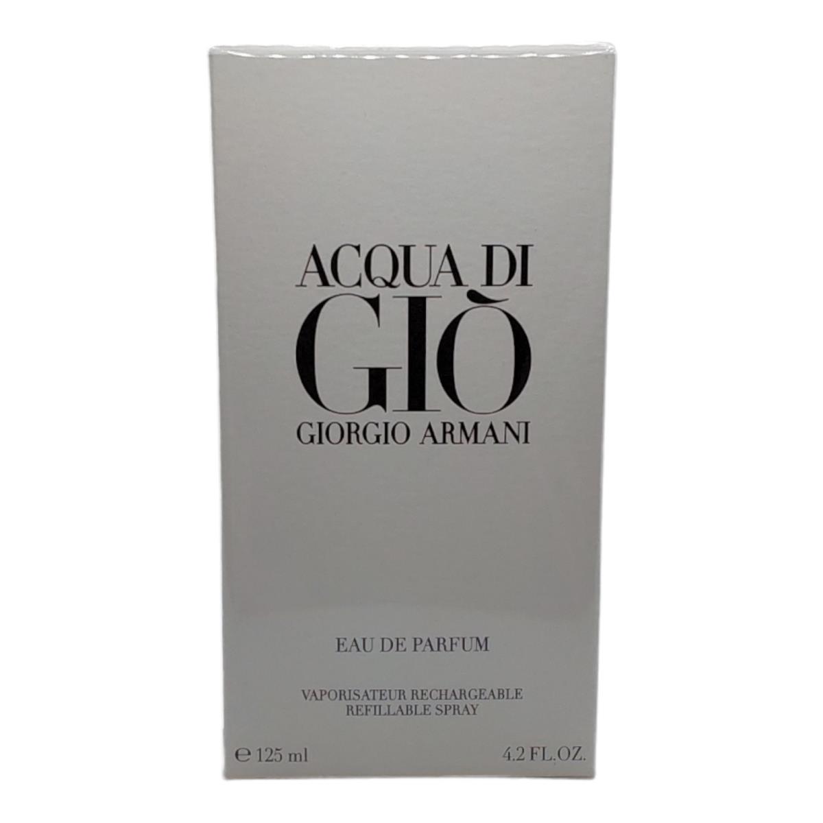 Giorgio Armani Acqua Di Gio For Men Eau De Parfum Spray 4.2 oz 125 ml Cologne