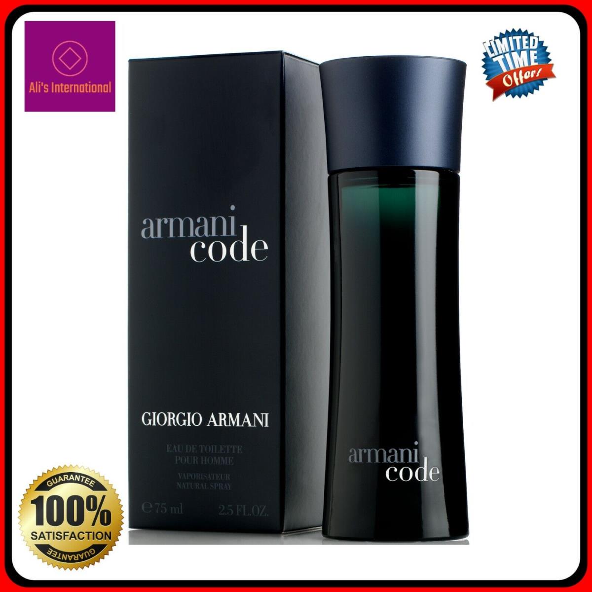 Armani Code Giorgio Armani 2.5oz Eau de Toilette Men Spray Box