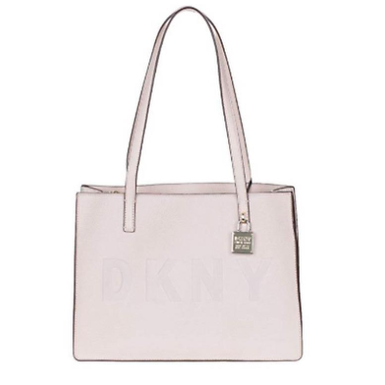 Dkny Commuter Pebble Leather Logo Tote-lavender