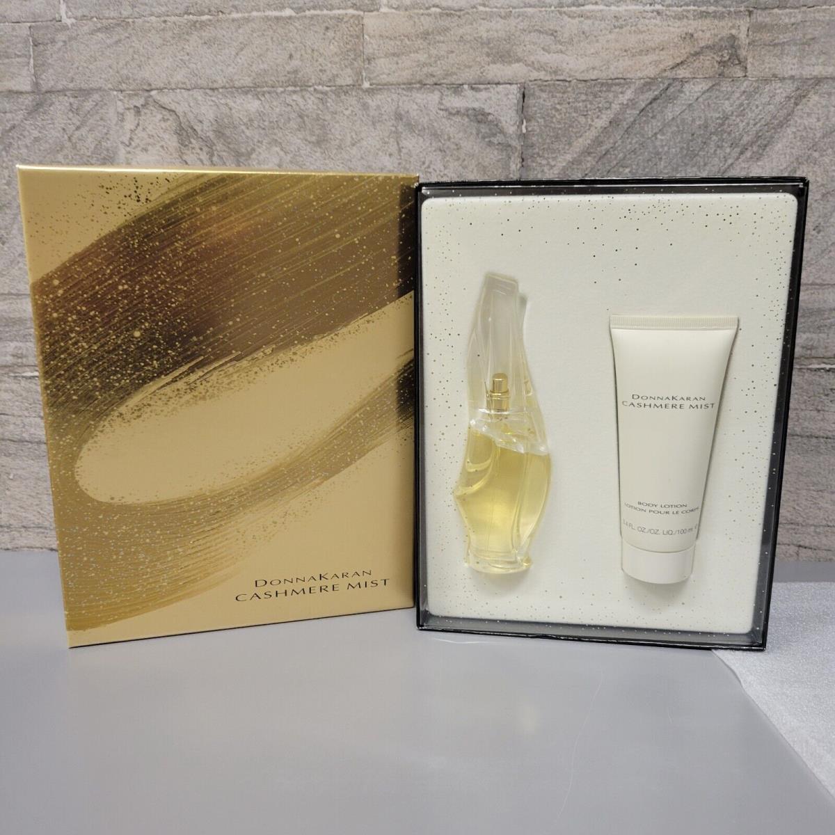 Donna Karan Cashmere Mist Gift Set 1.7 Parfum Spray 3.4 Body Lotion