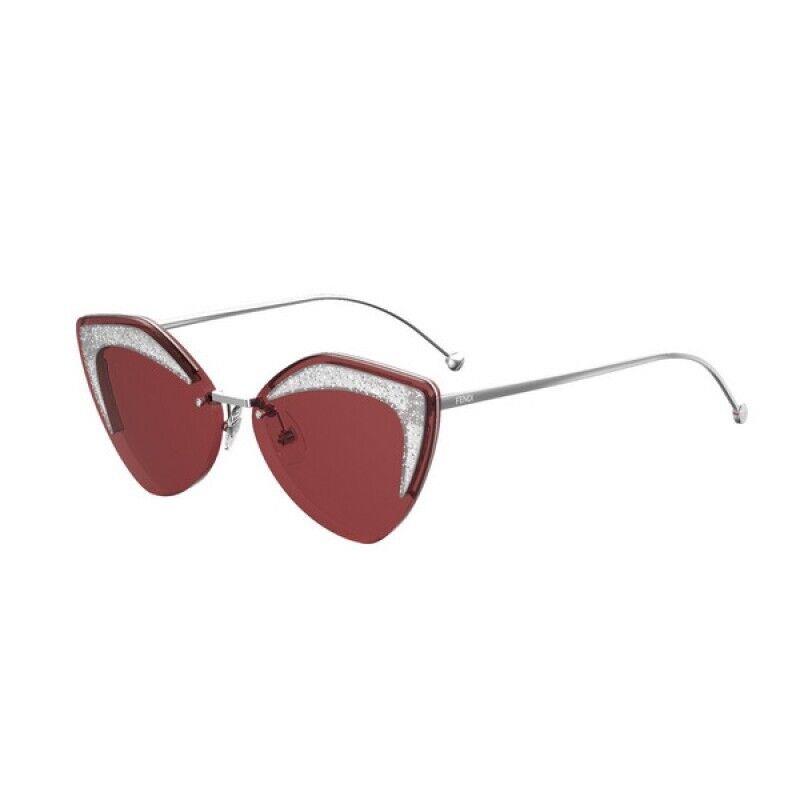 Fendi FF0355/S Sunglasses Silver W/burgundy Lens 0C9A FF 0355/S