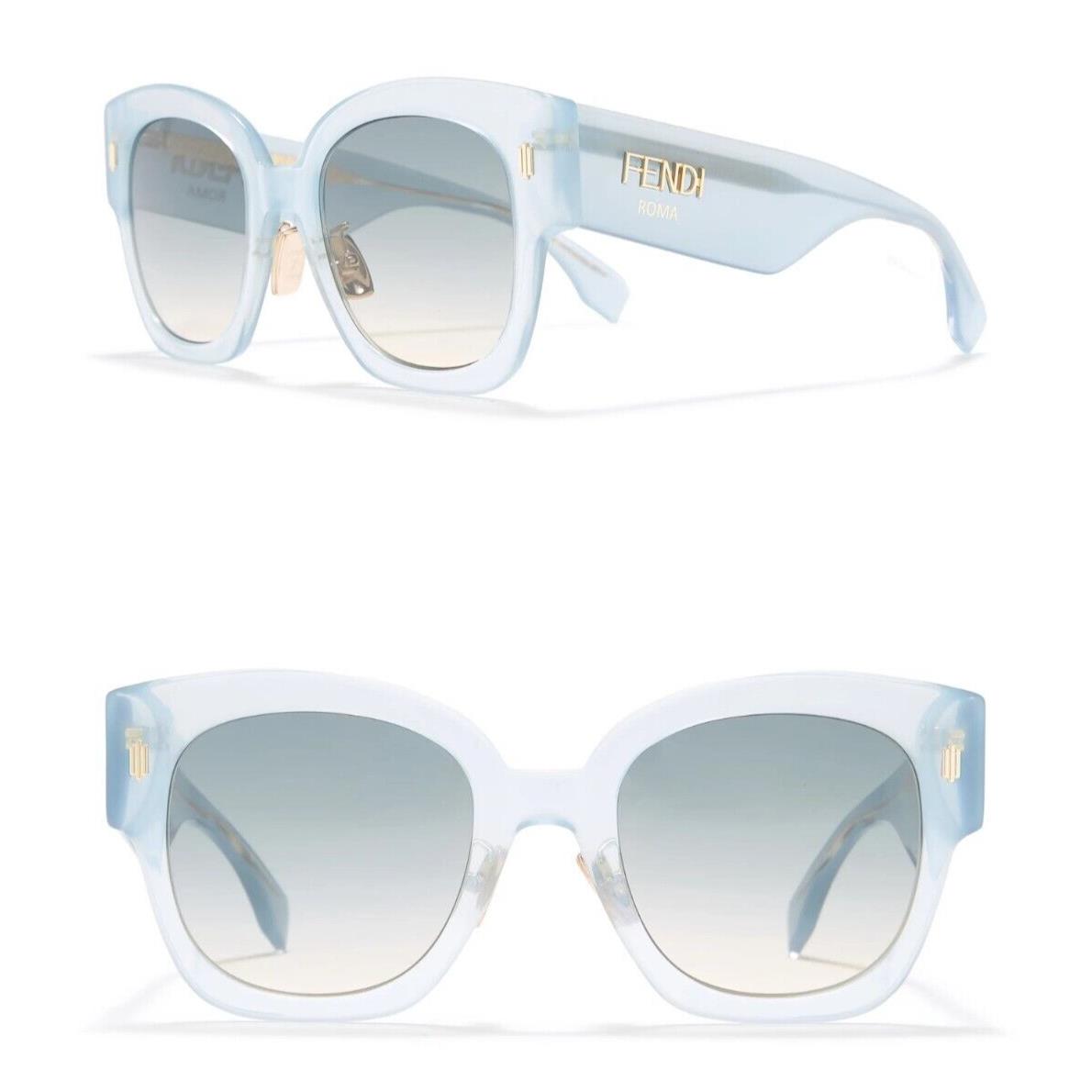 Fendi FF0458/G/S Mvupr 52mm Oversized Square Sunglasses Azure Blue / Gradient