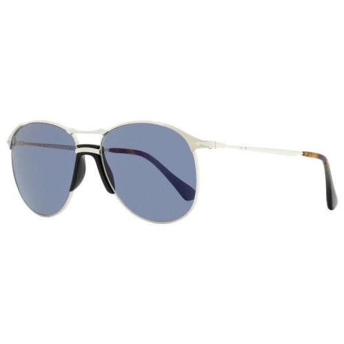 Persol 2449-S Sunglasses Silver Black W/blue Lens 56-17-145 51856 PO2449S PO