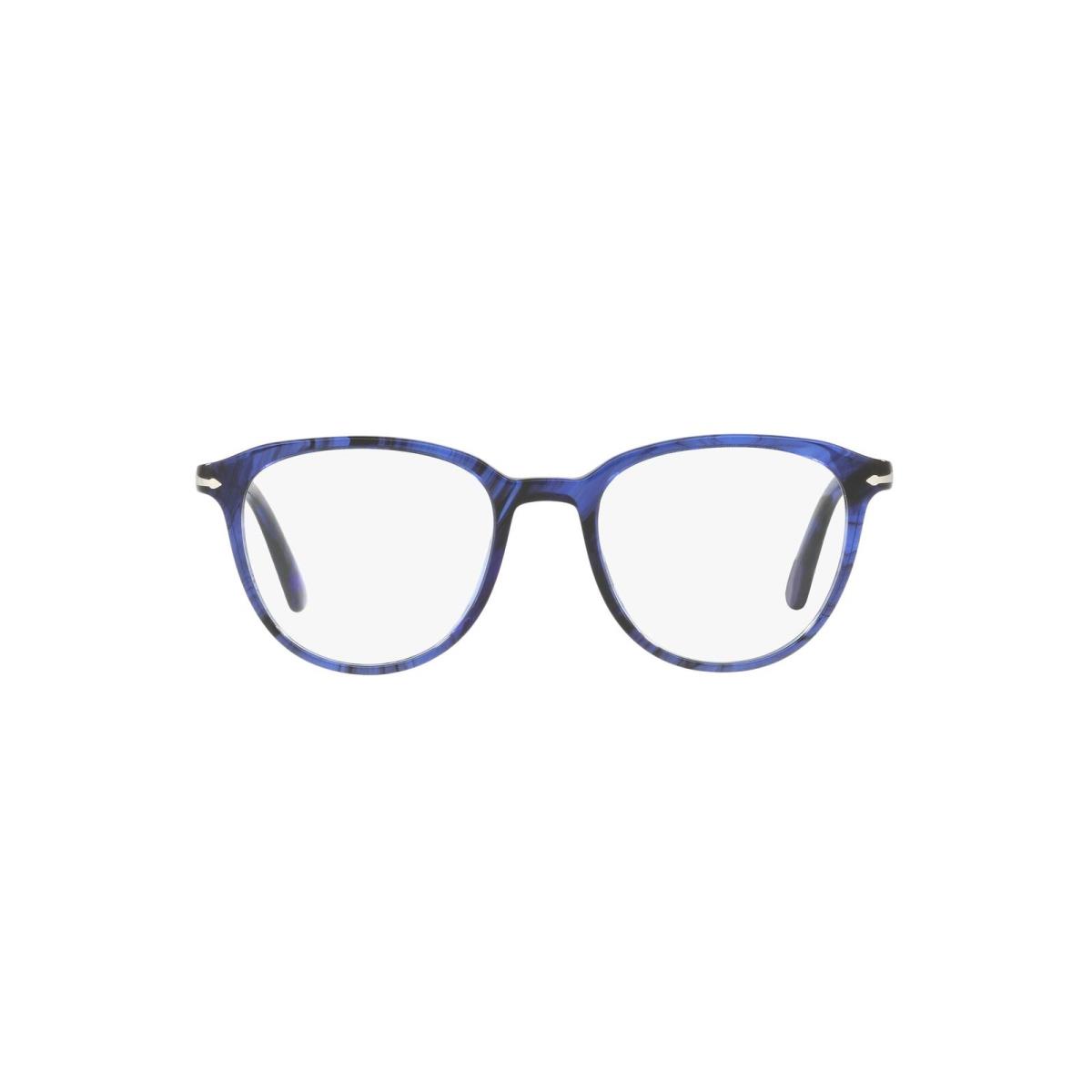 Persol PO3176V 1053 Blue Striped Demo Lens Pilot 50 mm Men`s Eyeglasses