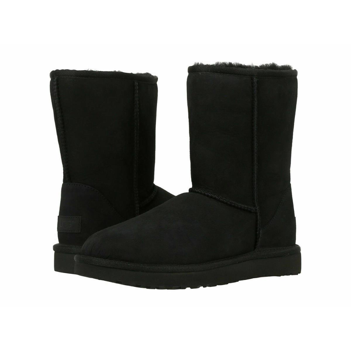 Women Ugg Classic Short II Boot 1016223 Color Black Athletic