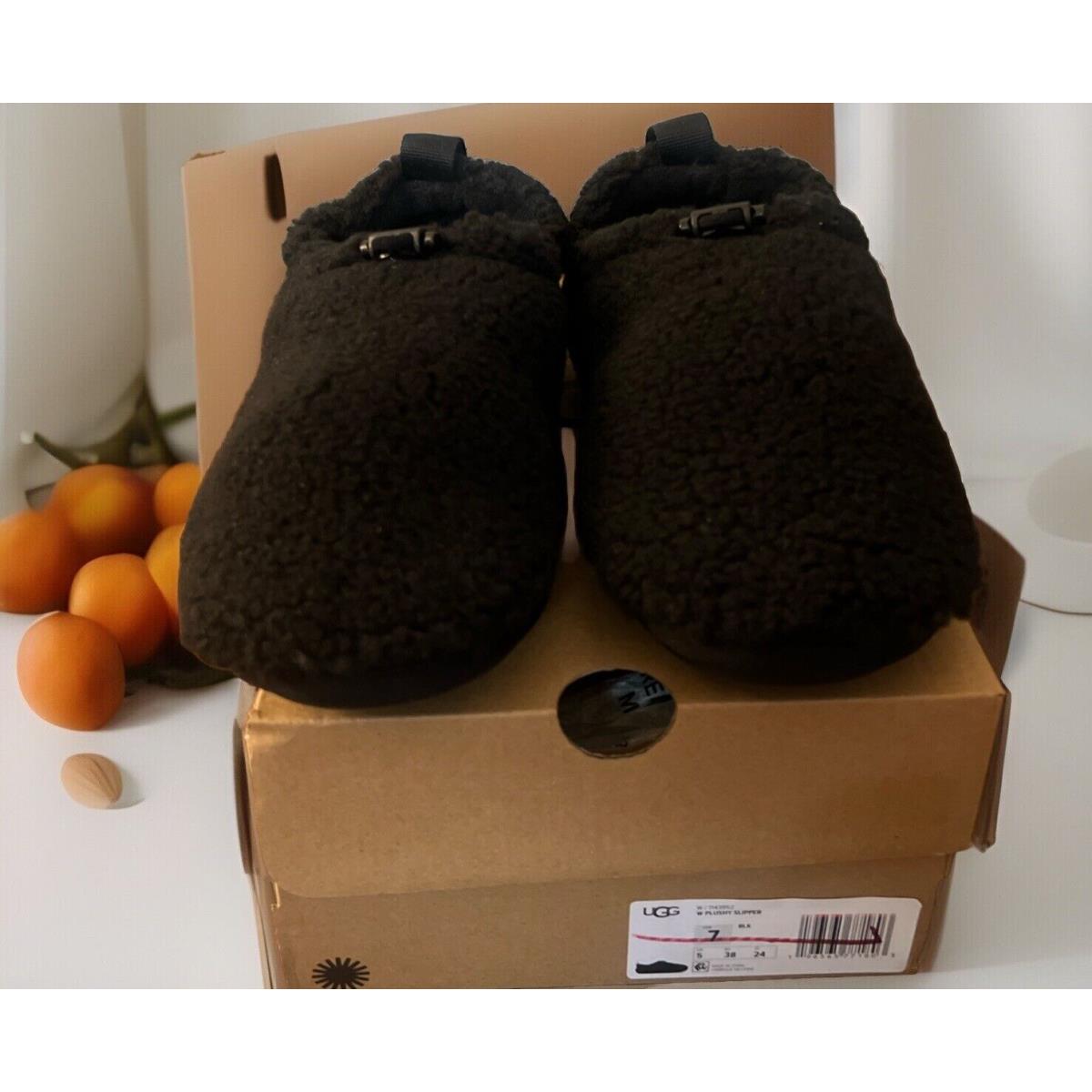 Ugg Plushy Slipper Black Size 7 Woman`s Slippers 1143952