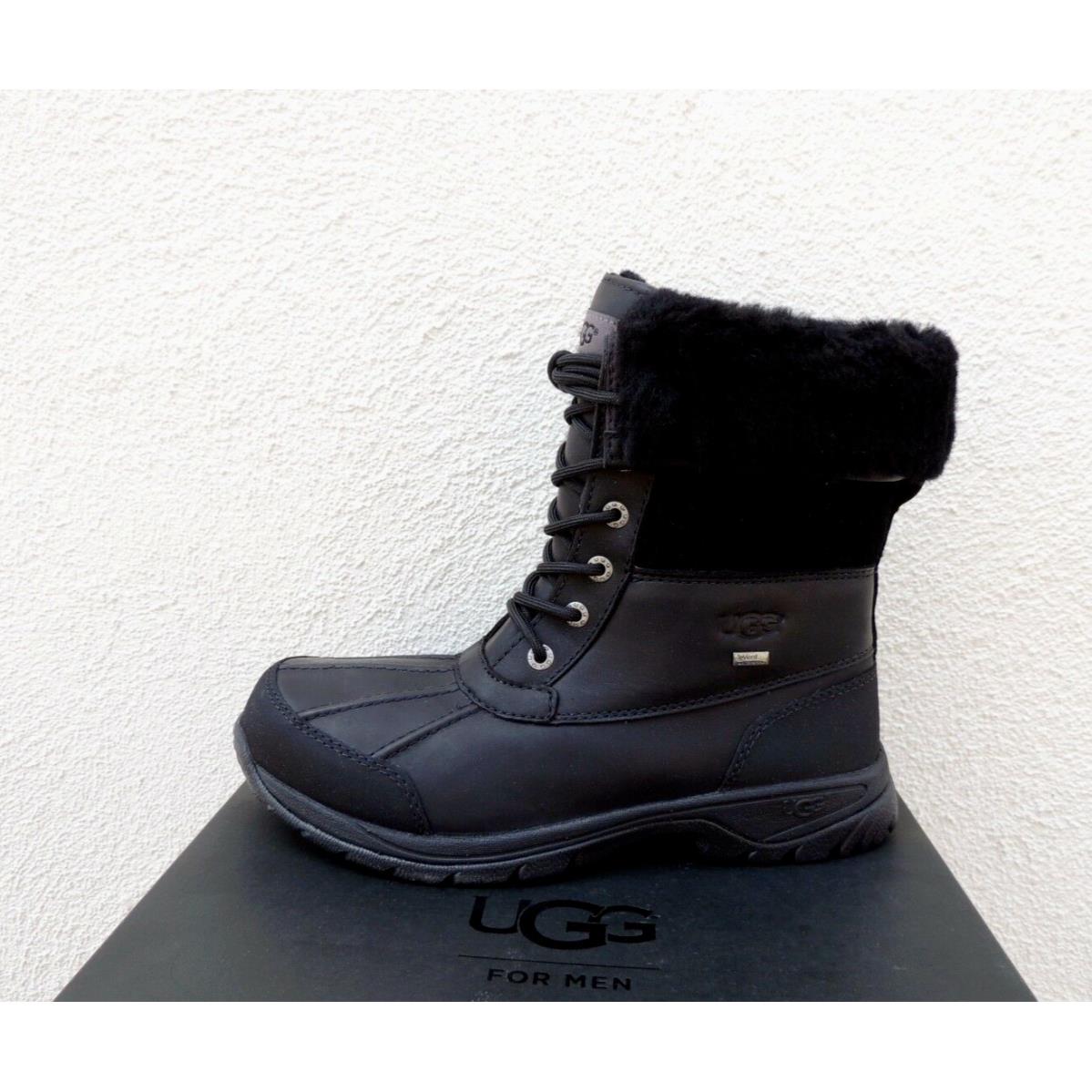 Ugg Butte Black Waterproof Leather Winter Snow Boots Men US 9/ Eur 42