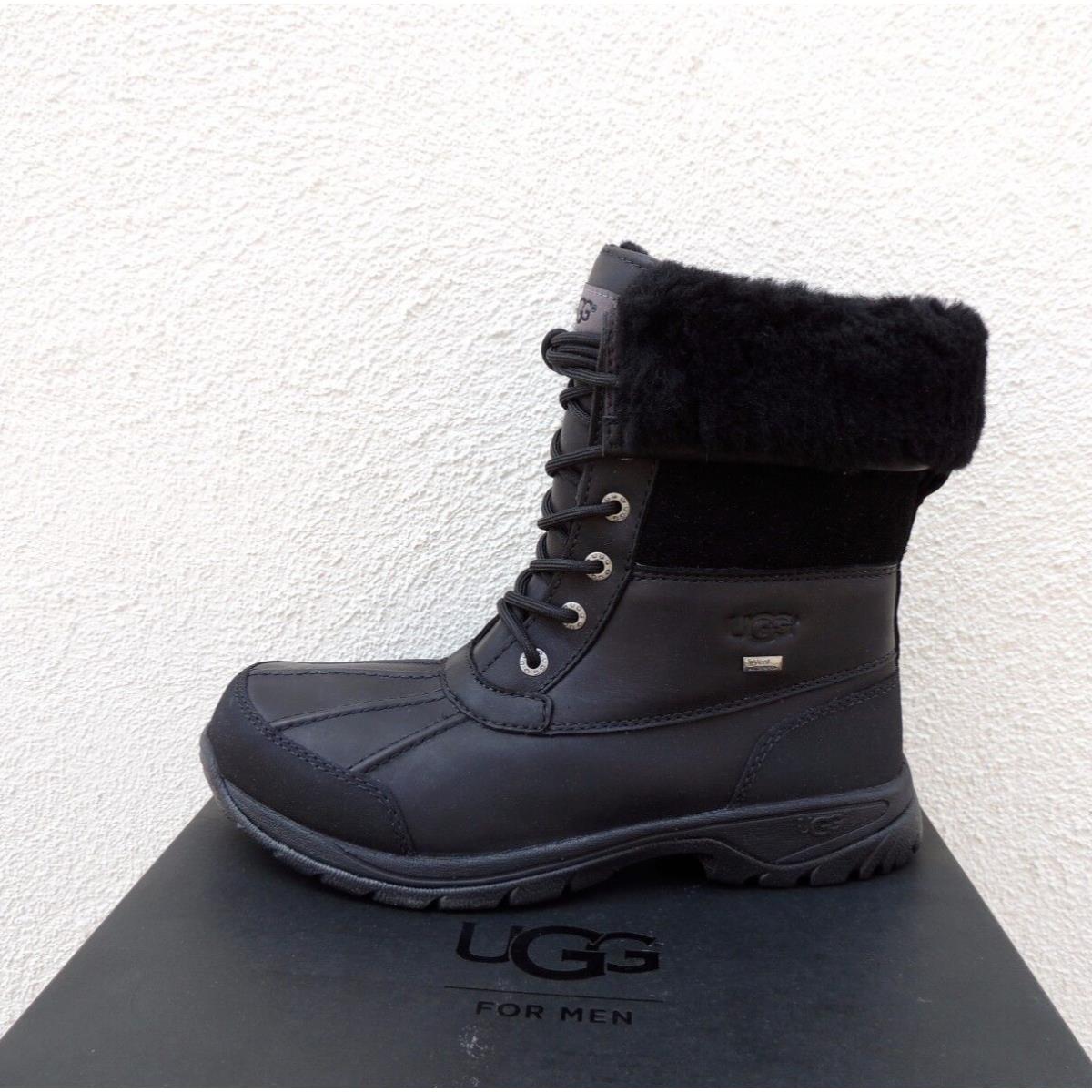 Ugg Butte Black Waterproof Leather Winter Snow Boots Men US 12/ Eur 45