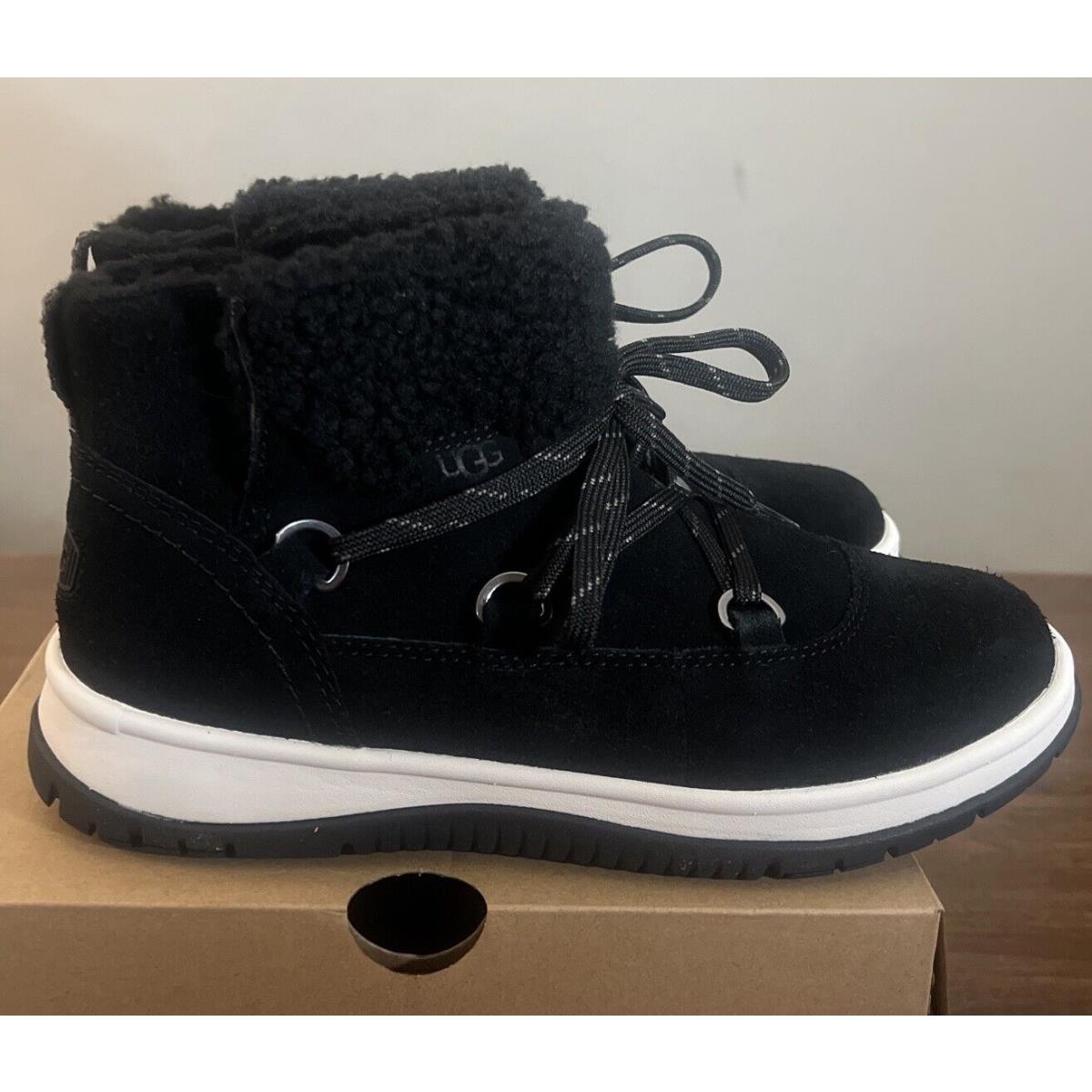 Ugg Lakesider Heritage Lace 1143836 Black Woman`s Size 8 Boots Waterproof