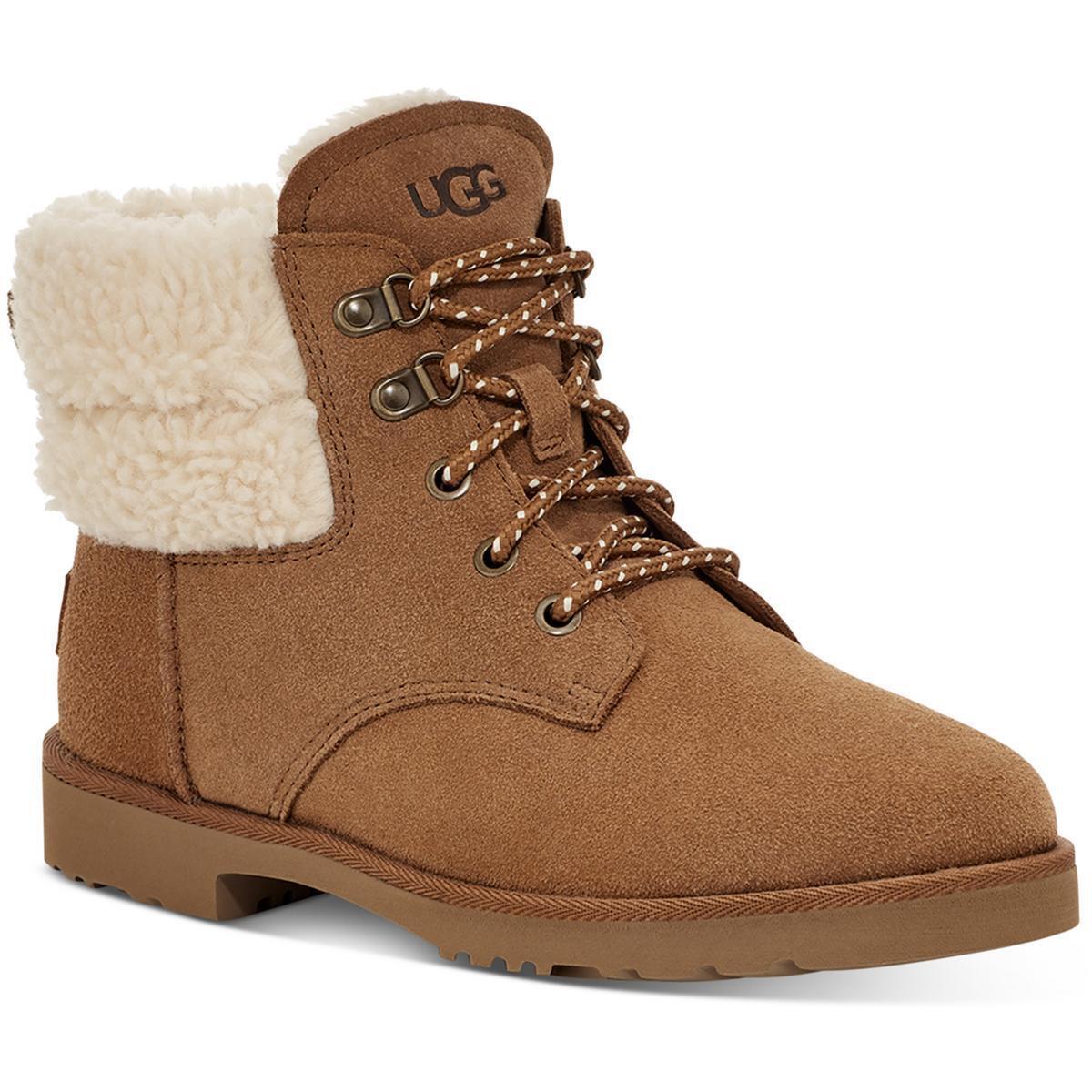 Ugg Womens Romely Heritage Lace Tan Winter Snow Boots 8 Medium B M Bhfo 1696 - Chestnut