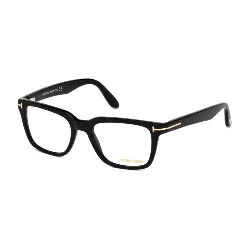 Tom Ford Caliber FT5304-001 Unisex Square Reading Glasses Gloss Black Gold 54 mm