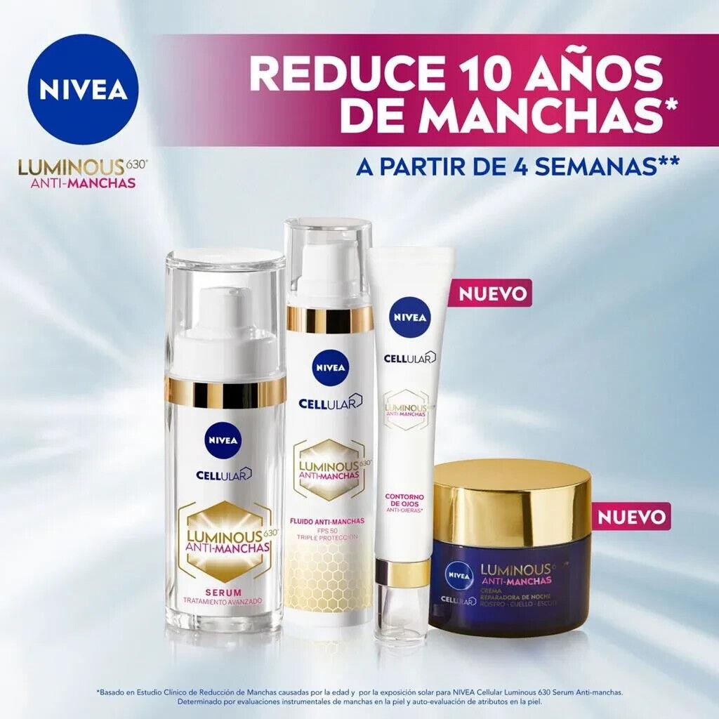 Nivea Luminous 630 Anti Manchas/crema DE Noche+dia FPS50+SERUM+CONTORNO DE Ojos