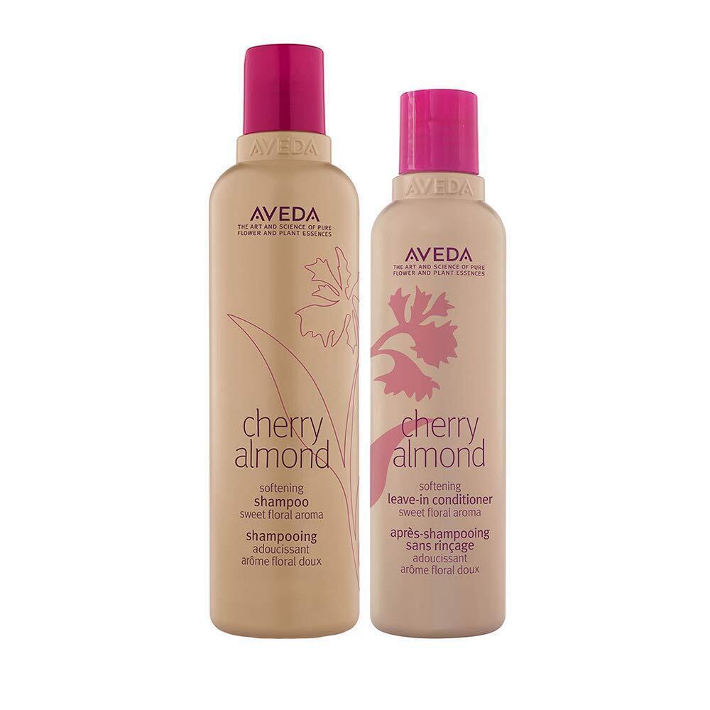 Aveda Cherry Almond Softening Shampoo 8.5 Oz Leave in Conditioner 6.7 Oz