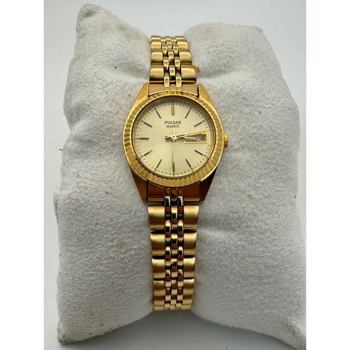 Pulsar Womens Gold Dress Watch PXX004 Water Resistant