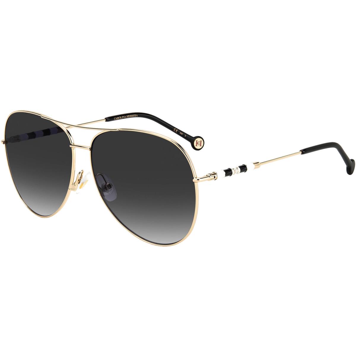 Carolina Herrera Women`s Oversize Aviator Sunglasses w/ Gradient Lens - CH0034S - Gold-Tone/Dk Grey (0J5G-9O), Frame: Select Variation