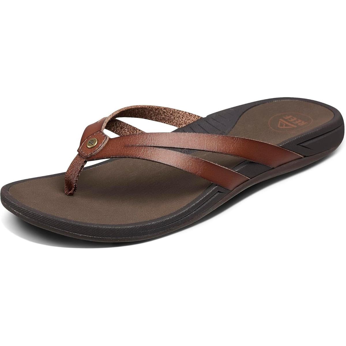 Reef Pacific Joy Women`s Flip Flop Vegan Leather Strap and Soft