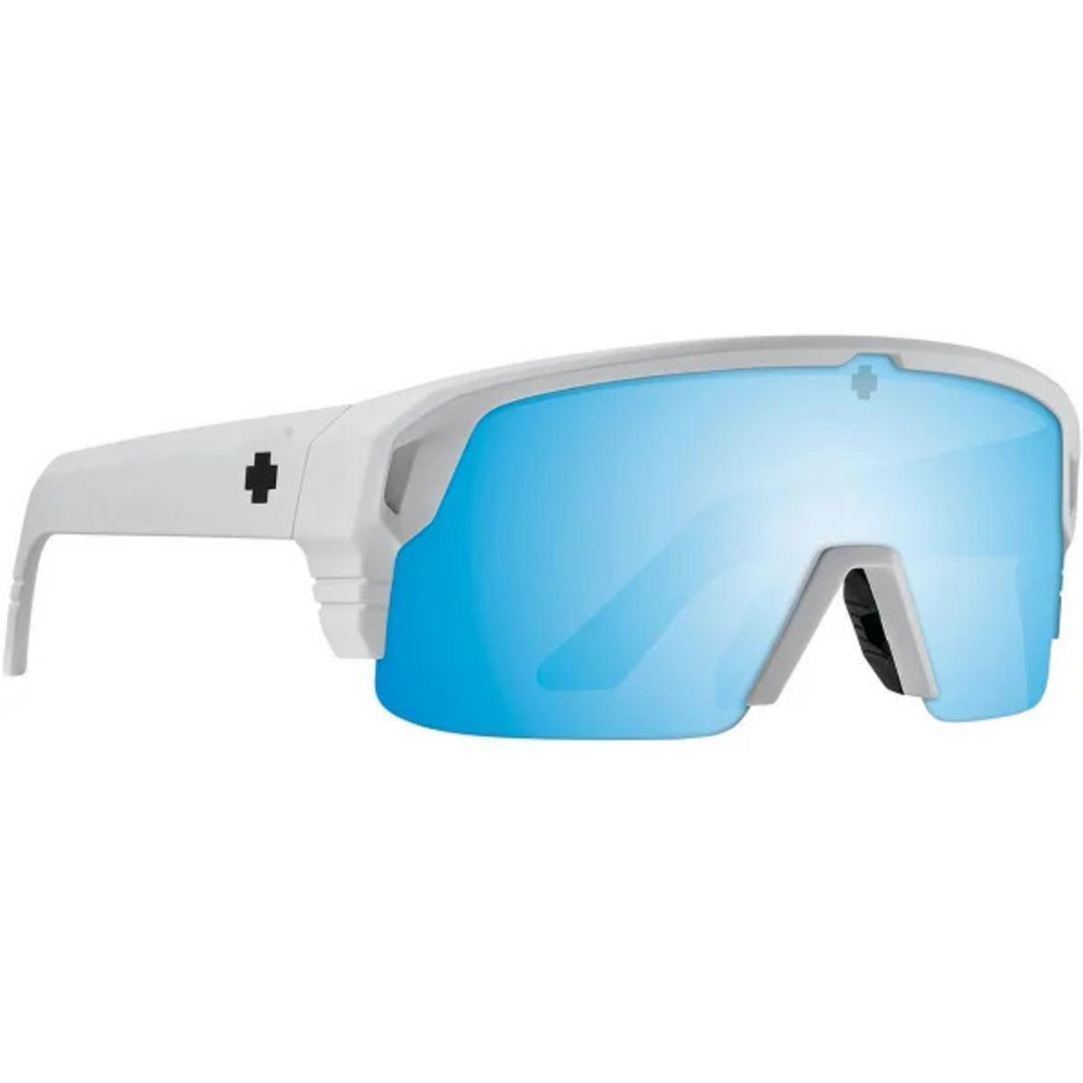 Spy Optic Monolith 5050 Sunglasses Matte White Happy Boost Polar Ice Blue Mirror