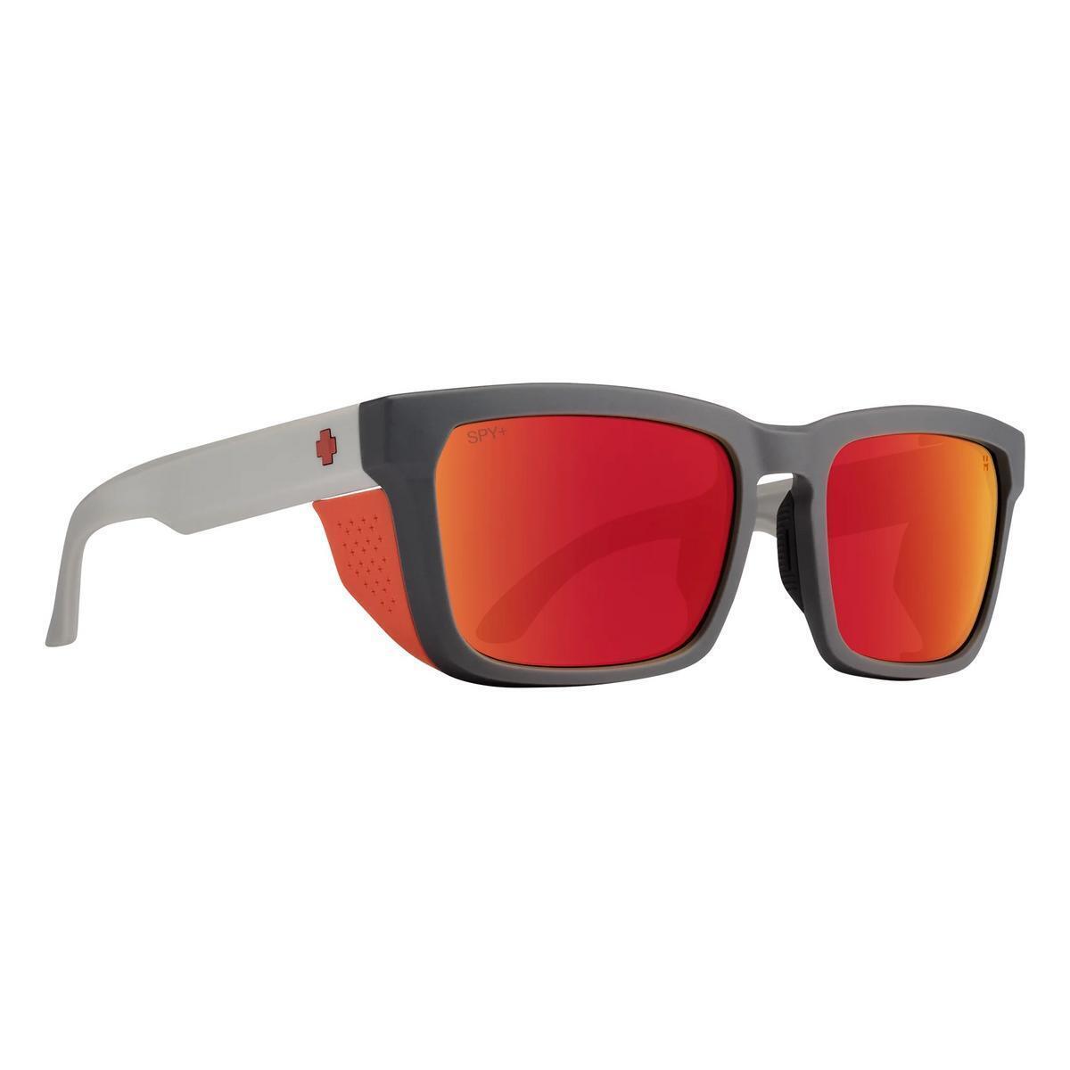 Spy Optic Helm Tech Sunglasses Dark Gray Tan Happy Gray Green Red Spectra Mirror