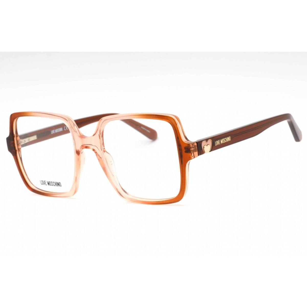 Moschino Love Women`s Eyeglasses Brown Peach Plastic Butterfly Frame MOL597 MS5