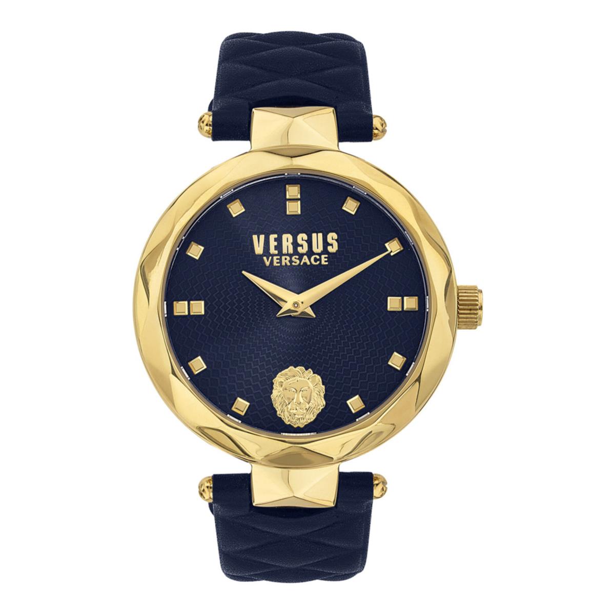 Versus Versace Womens Covent Garden Gold 36mm Strap Fashion Watch Blue