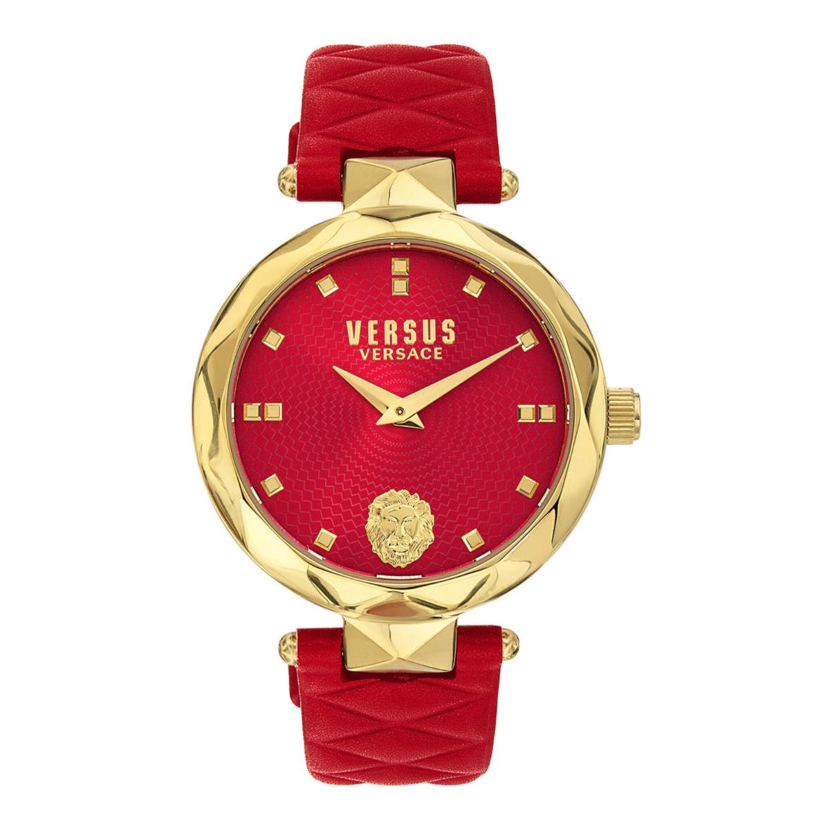 Versus Versace Womens Covent Garden Gold 36mm Strap Fashion Watch Red