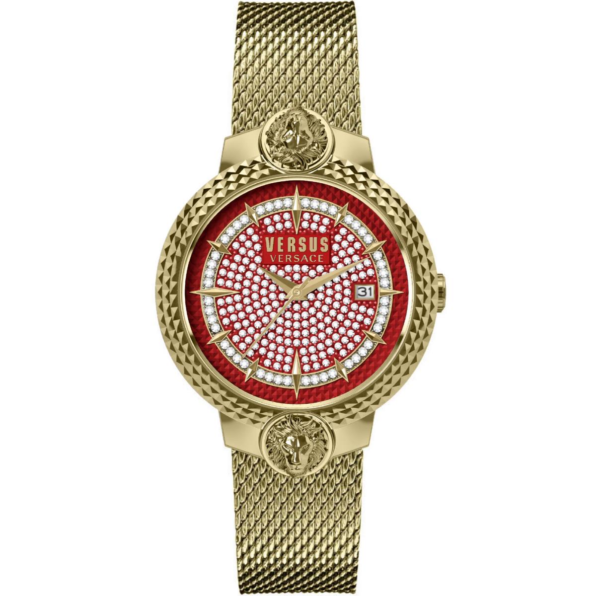 Versus Versace Womens Mouffetard Crystal Dial 38mm Strap Fashion Watch