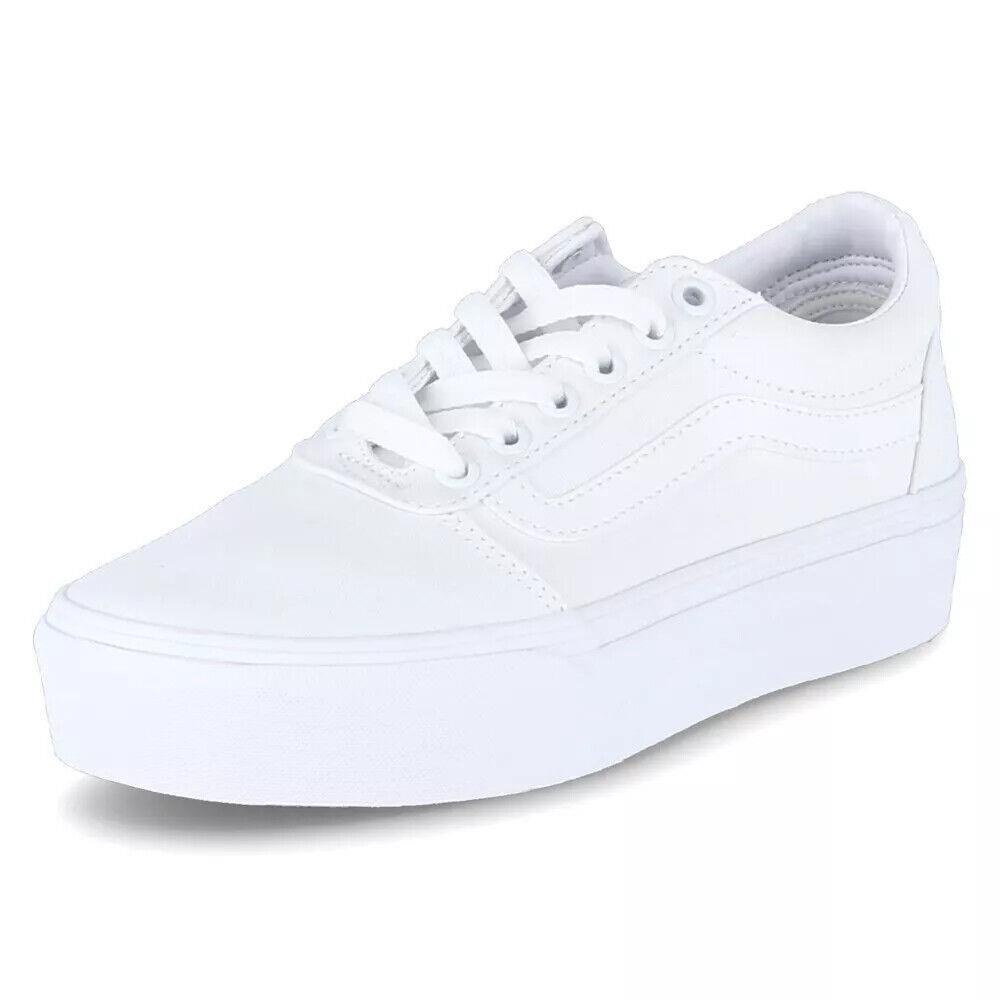 Vans Ward Platform VA3TLC0RG Sneakers Women`s White Lace Up Skateboard Shoes - White