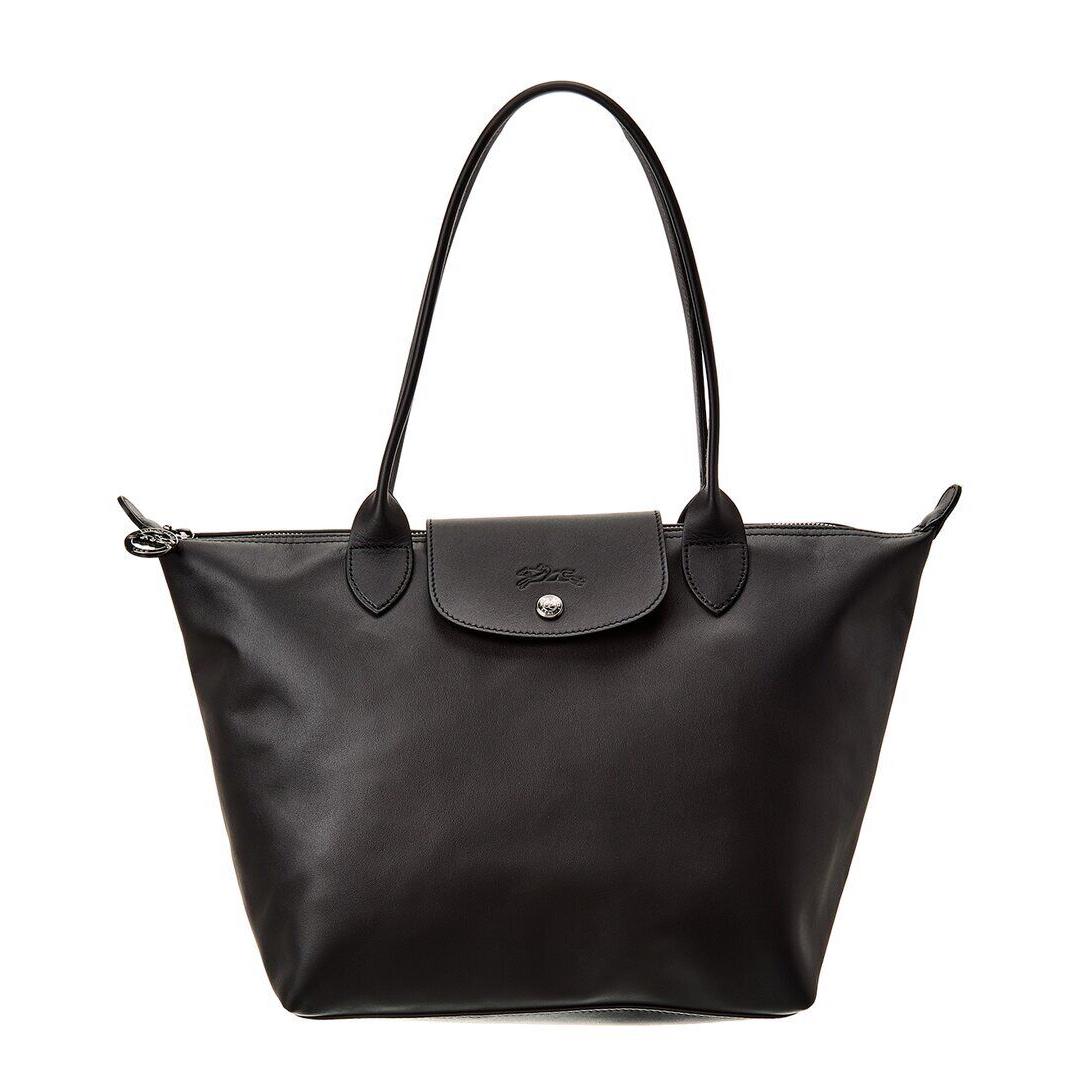 Longchamp Le Pliage Xtra Medium Leather Tote Women`s Black