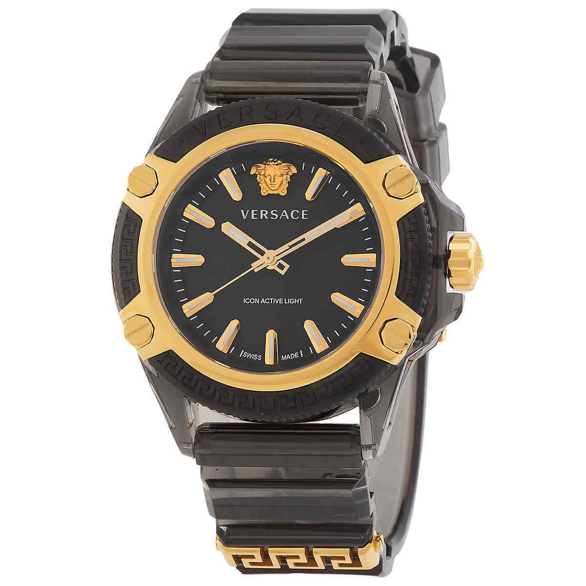 Versace Icon Quartz Black Dial Men`s Watch VE6E00123