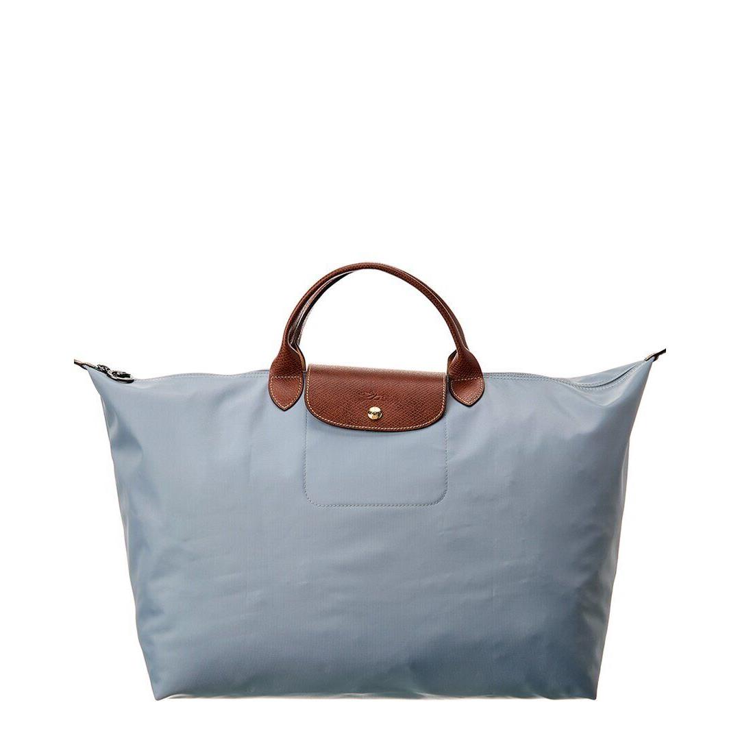 Longchamp Le Pliage Large Canvas Top Handle Tote Women`s Grey