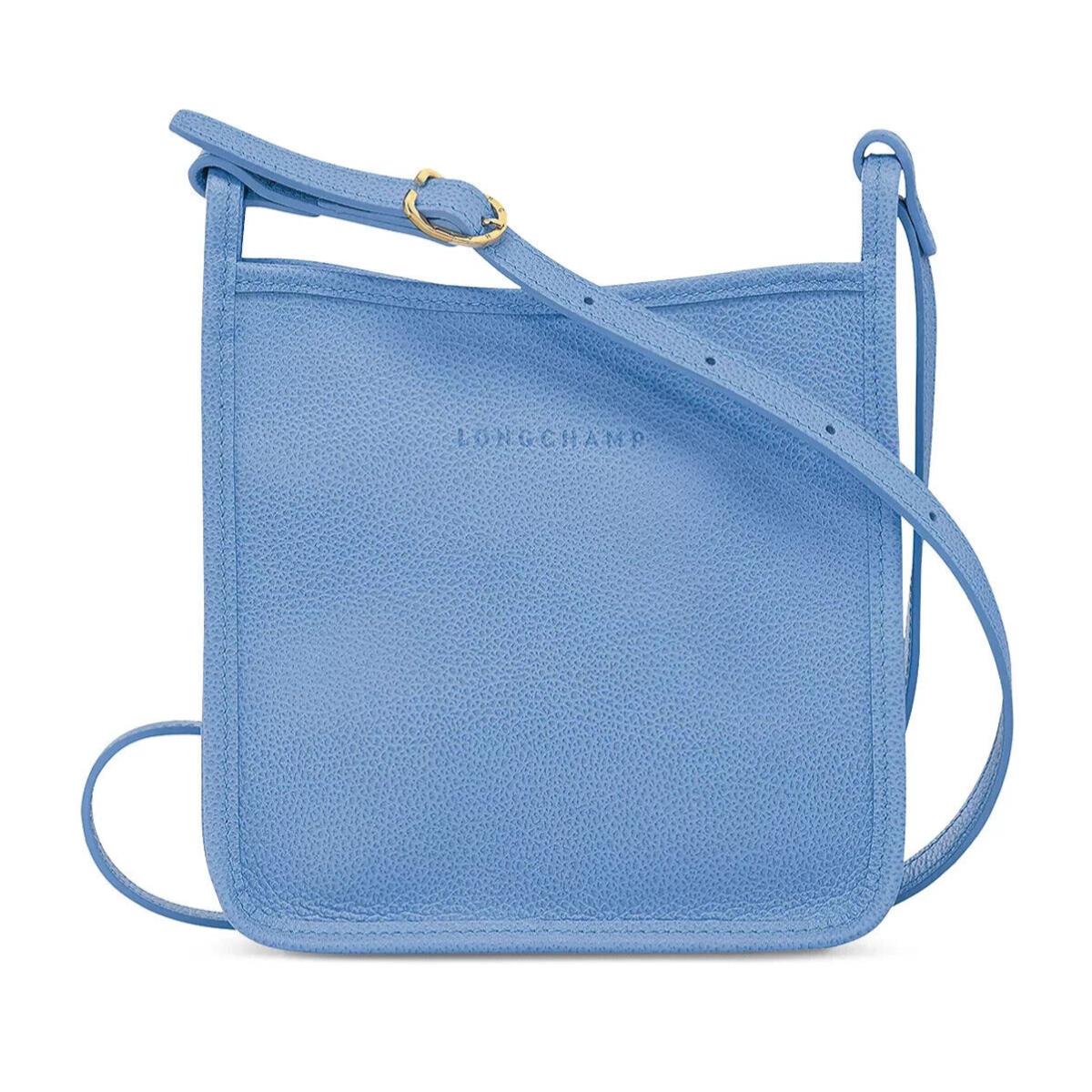 Longchamp Le Foulonne Small Zip Top Crossbody Bag Cloud Blue Authentc