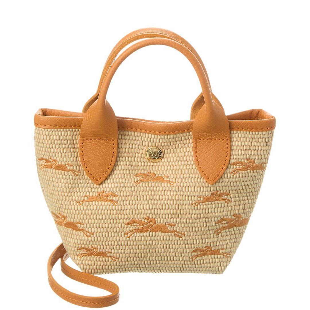 Longchamp Le Panier Pliage Xs Canvas Basket Bag Women`s Orange - Exterior: Orange