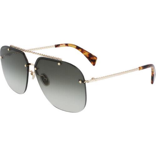 Lanvin Women`s Rimless Navigator Sunglasses - LNV108S - Made in Italy Gold-Tone/Green Grad (715)