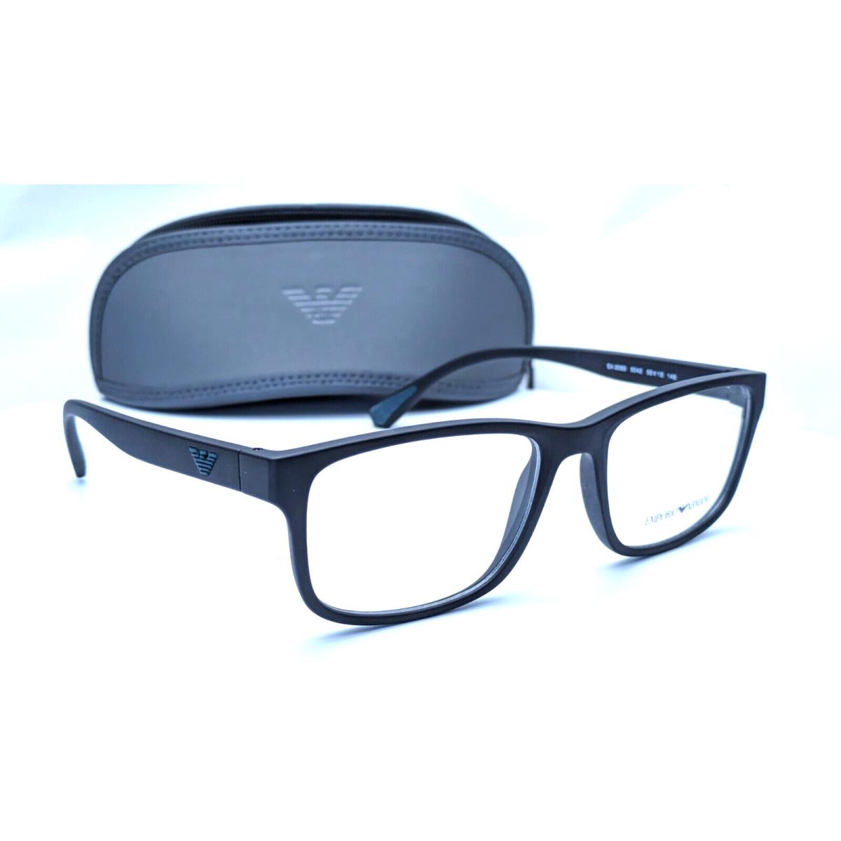 Emporio Armani EA3089 5042 Matte Black Rectangle Mens Eyeglasses 56mm