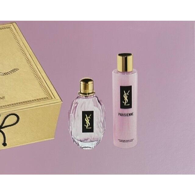 Parisienne Yves Saint Laurent 3pc Set 3 oz Edp + 6.6 oz Body Lotion + Gold Box