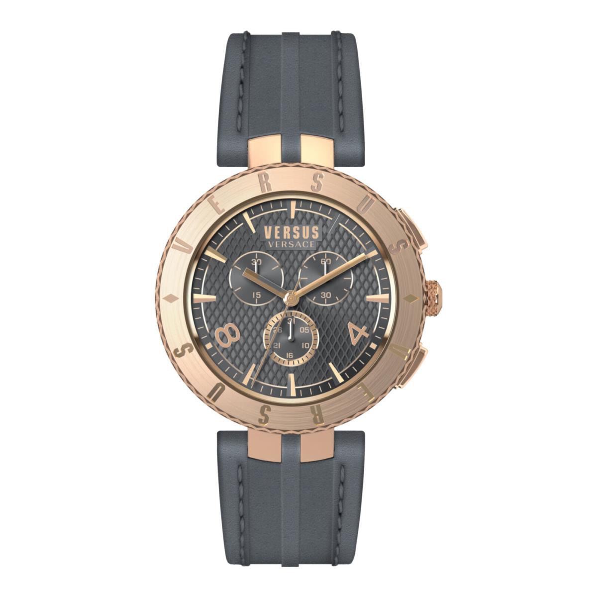 Versus Versace Mens Logo Gent Chrono Rose Gold 44mm Strap Fashion Watch