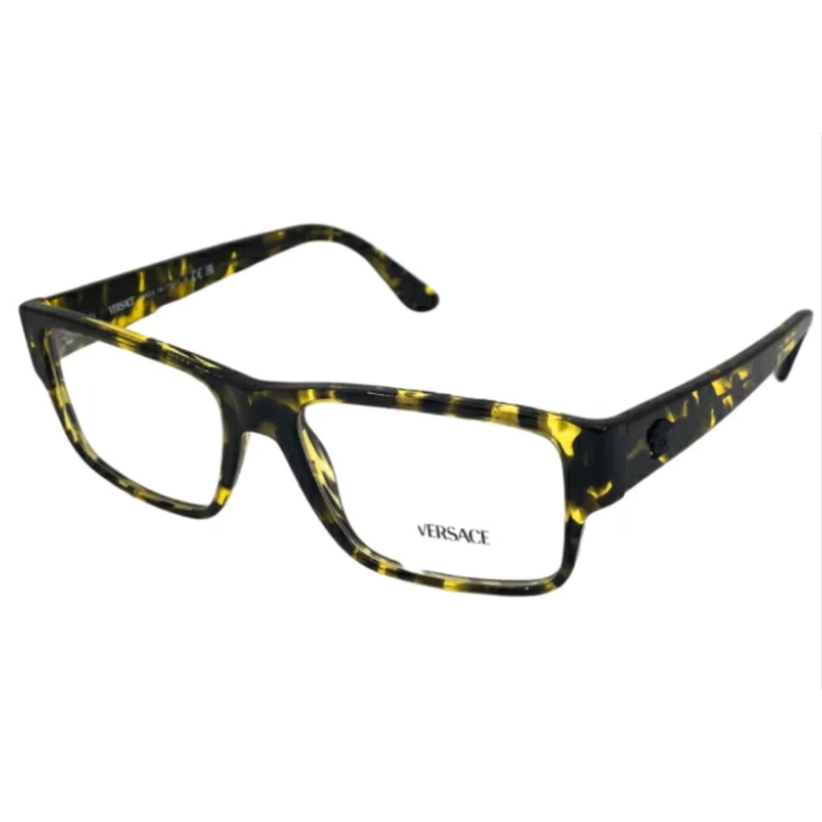 Versace Eyeglasses Mod 3342 5428 57-17 150 Wide Large Yellow Tortoise Frames - Tortoise, Frame: Yellow Havana, Lens: Demo with Imprint