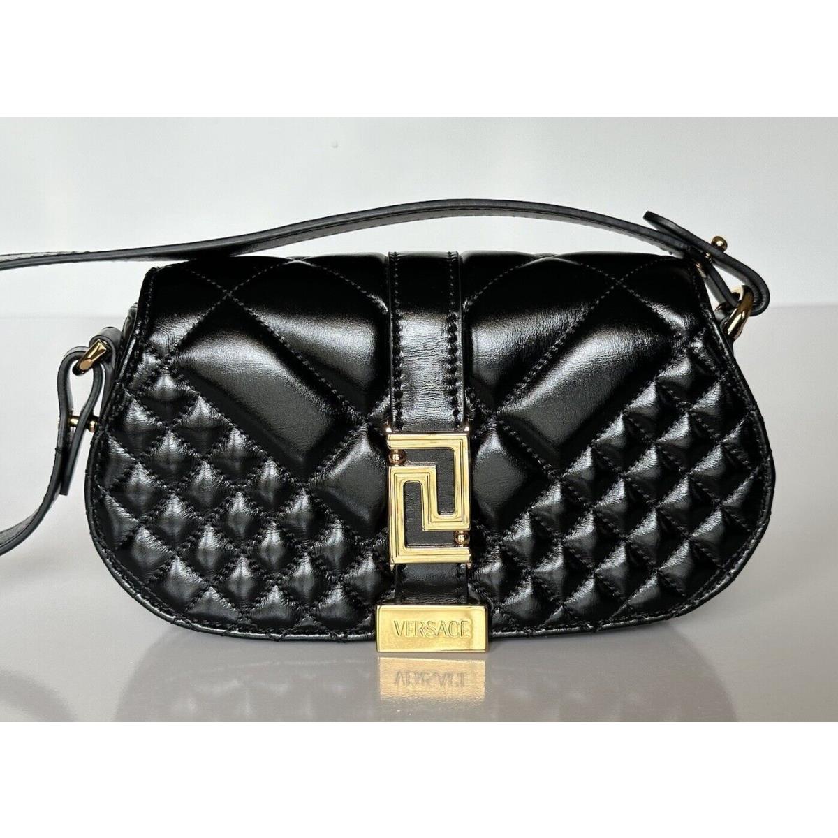 Versace Quilted Calf Leather Black Mini Shoulder Bag 1010951 IT