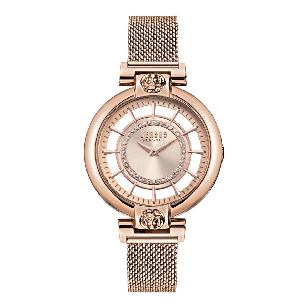 Versus Versace Womens Silver Lake Rose Gold 36mm Bracelet Fashion Watch