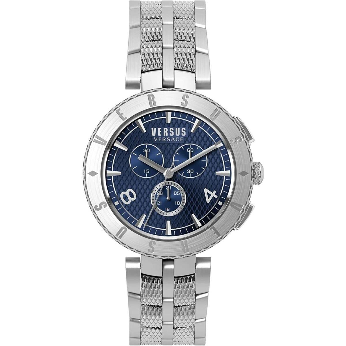 Versus Versace Mens Blue 44 mm Logo Gent Chrono Watch S76130017