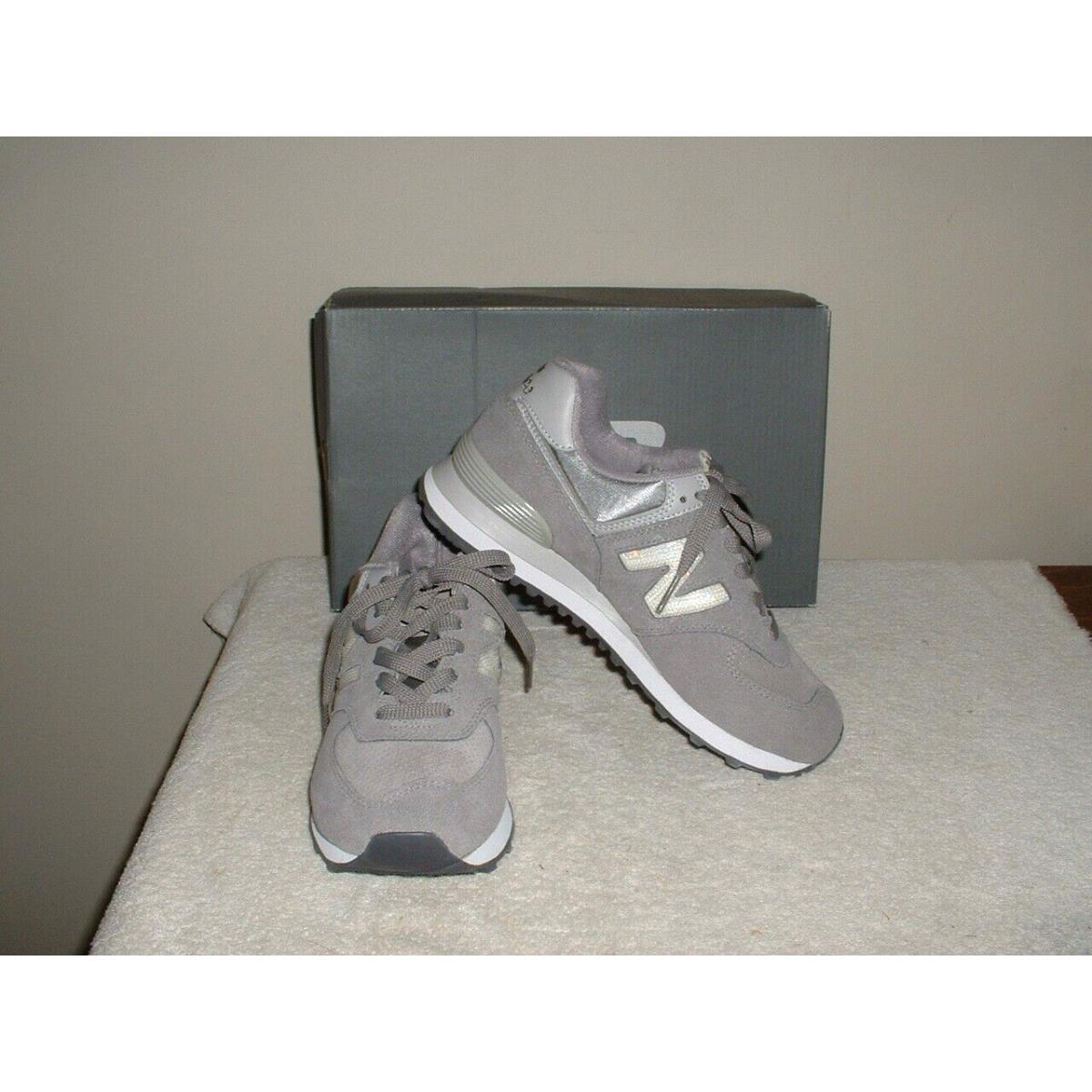 Women`s New Balance 574 Grey Athletic Shoes 8D Sequined WL574FHC