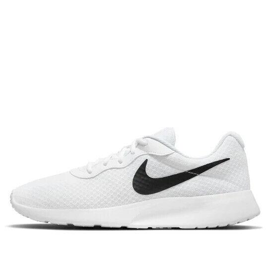 Nike Tanjun DJ6258-100 Sneaker Men White Black Barely Volt Lace Up Running Shoes - White